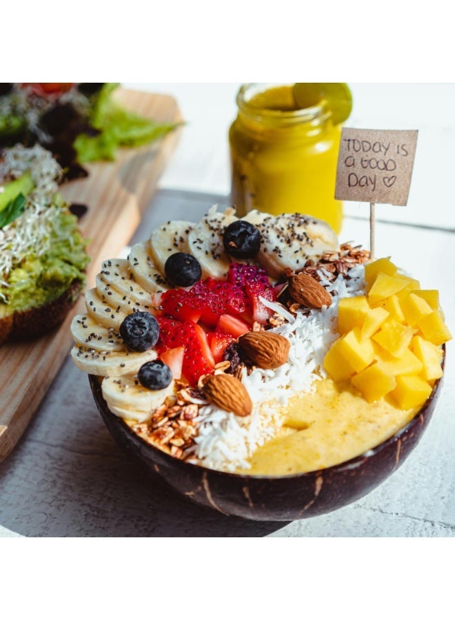 Bukela 5-piece Natural Raw Coconut Shell Bowl Brown (D)13cm+ 600ml - Image 4